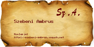 Szebeni Ambrus névjegykártya